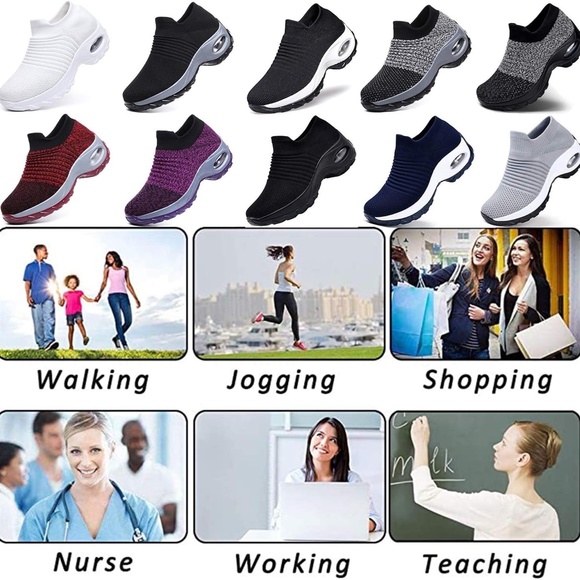 NWOT - WOMEN Walking Shoes sz 8- Slip on Sock Sneakers Comfortable Mesh Casual… - Picture 6 of 6